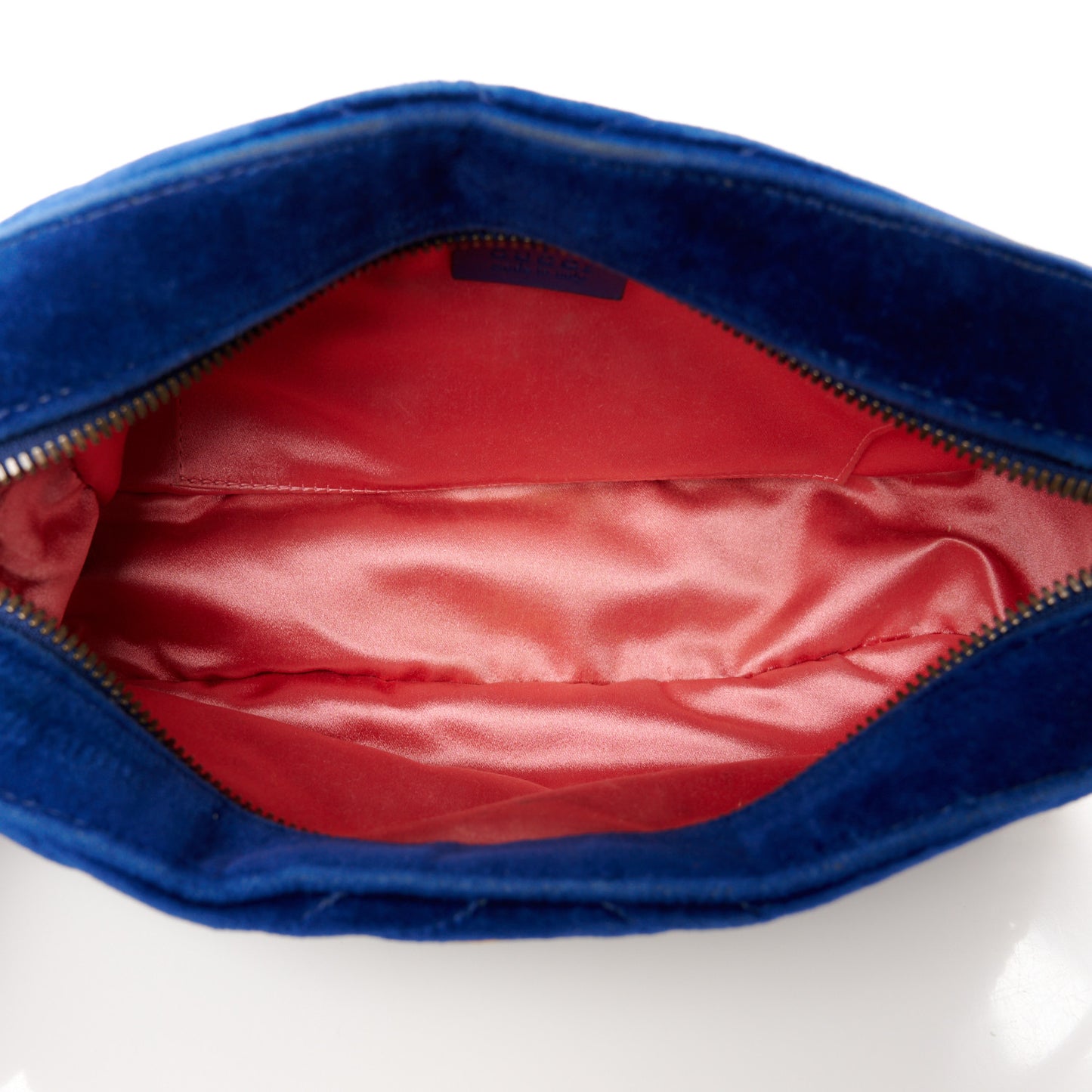 Velvet Matelasse Small GG Marmont Chain Shoulder Bag Cobalt