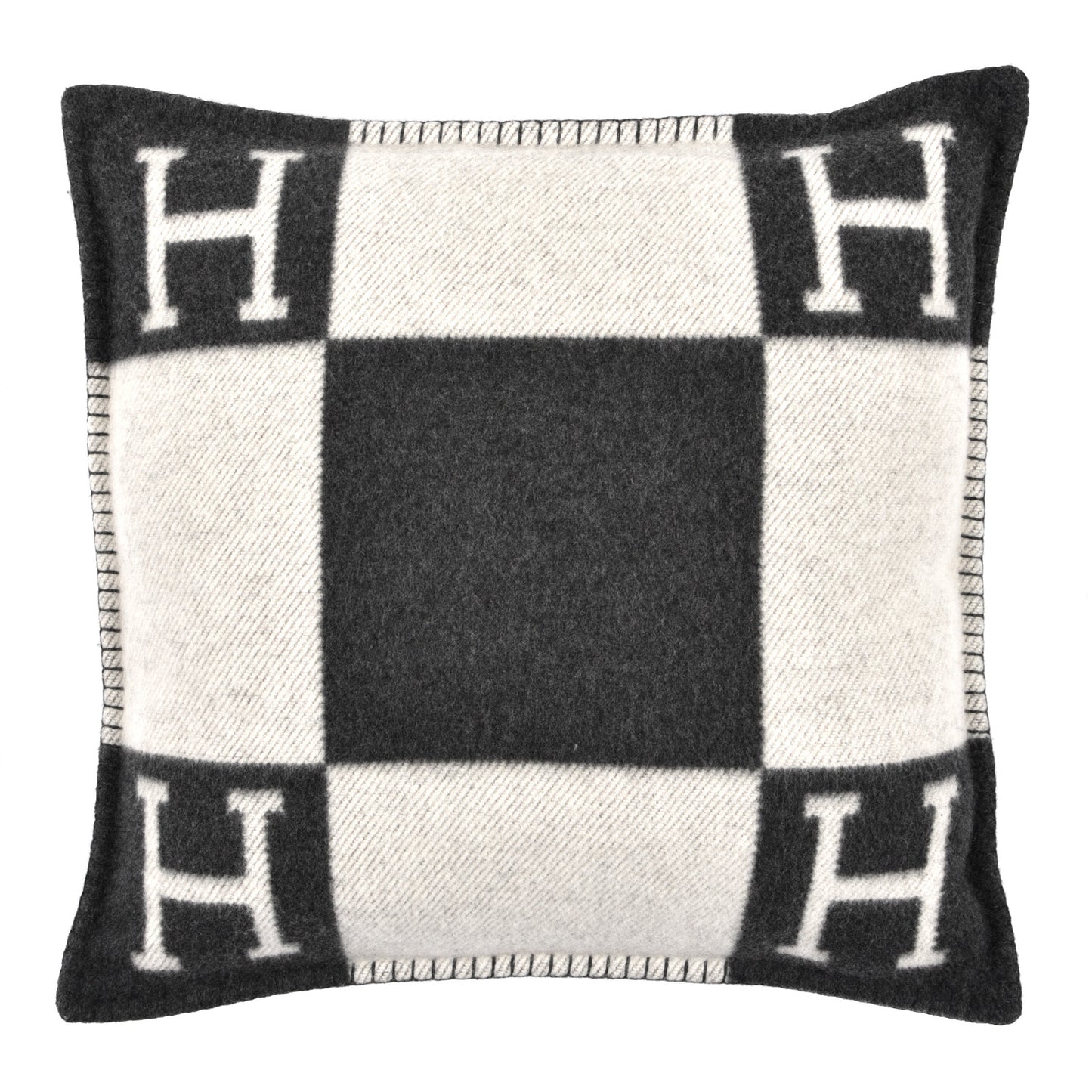 Wool Cashmere Avalon Pillow PM Ecru Gris Fonce