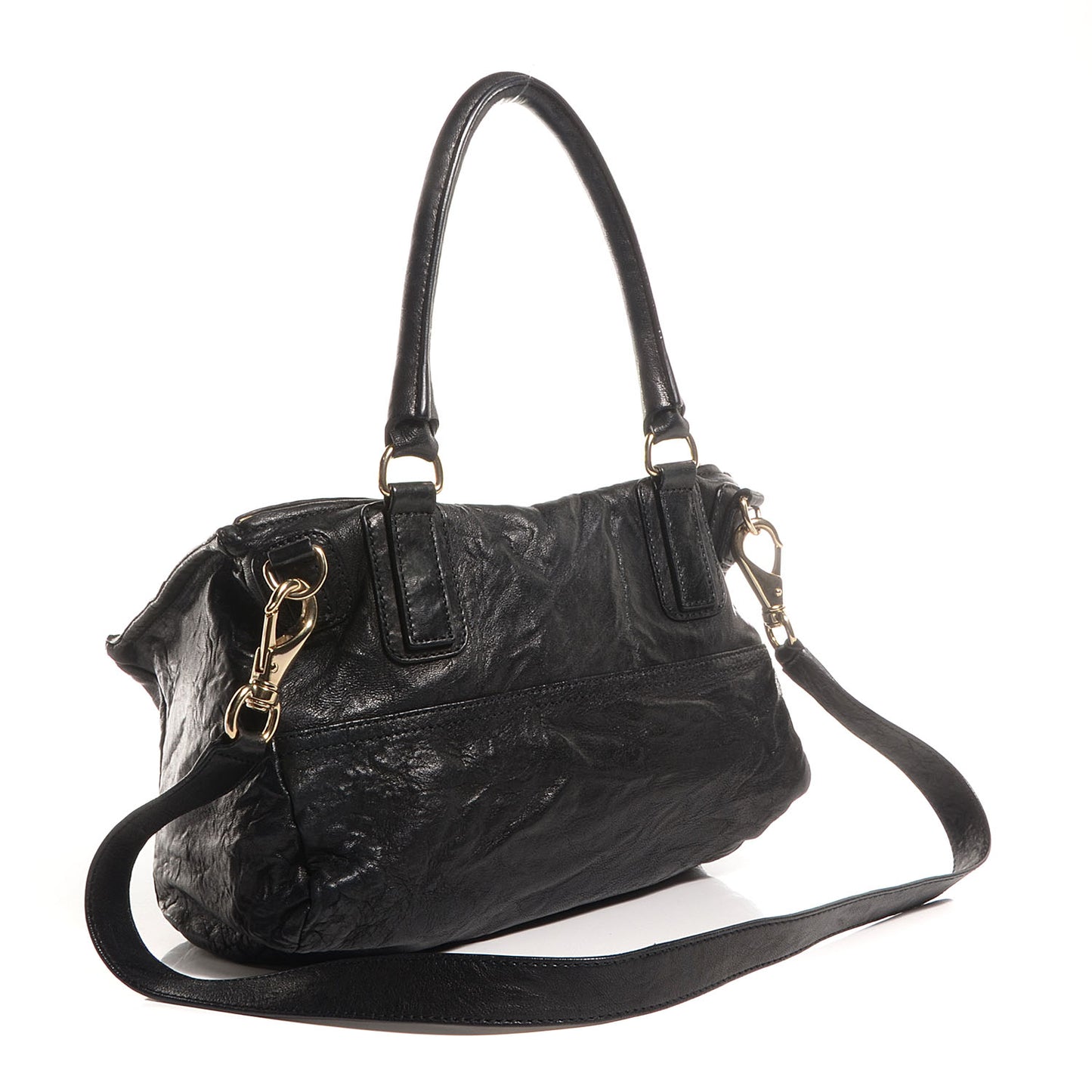 Tumbled Sheepskin Medium Pandora Bag Black