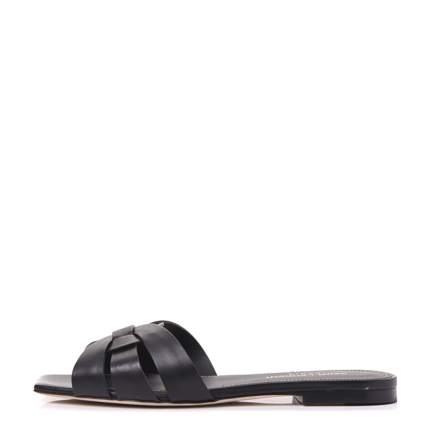 Saint Laurent Calfskin Nu Pied 05 Slide Sandals 37 Black 1 of 9