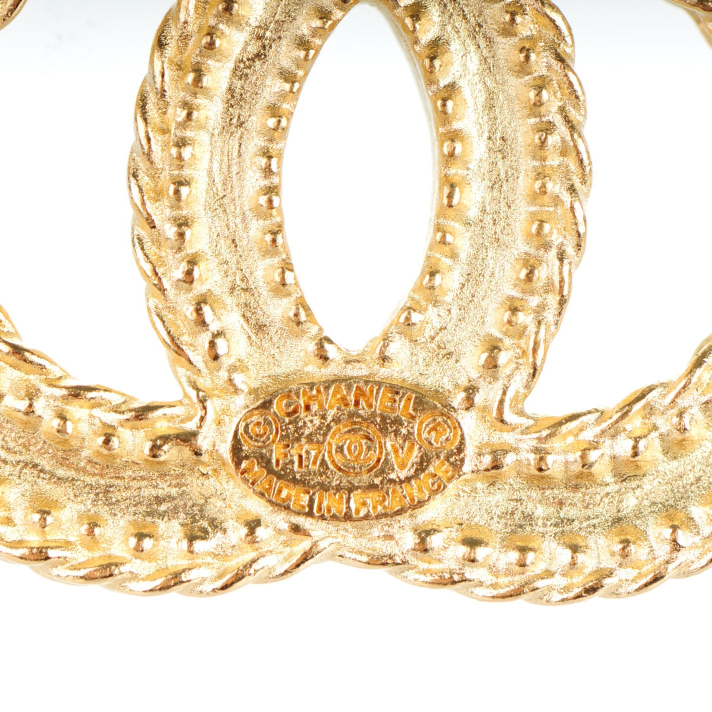 Chanel CC Drop Earrings Matte Gold 3 of 5