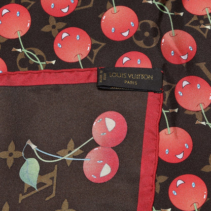 Louis Vuitton Silk Monogram Cerises Scarf 4 of 4