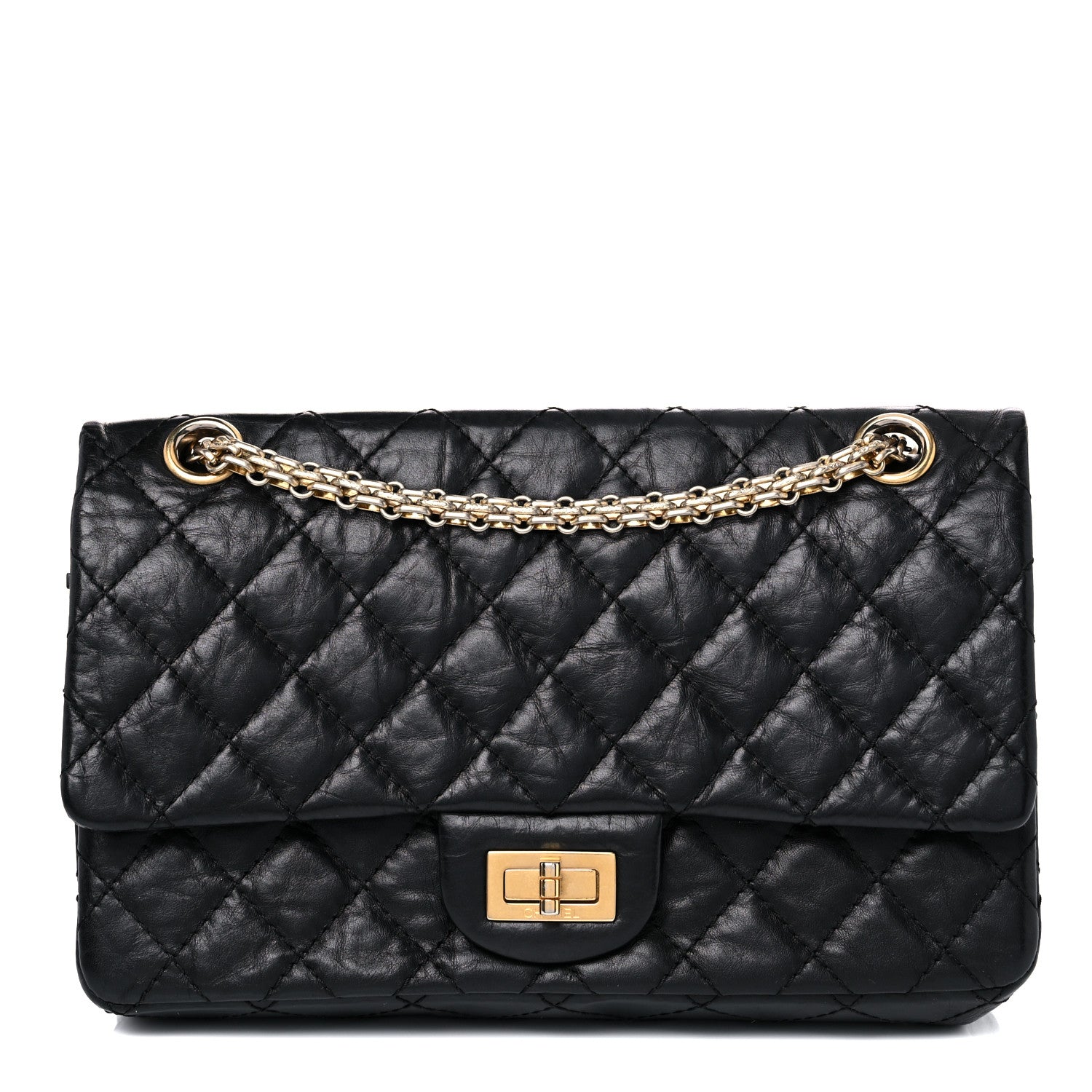 Chanel Aged Calfskin Quilted 2.55 Reissue 225 Flap Black 1 of 11