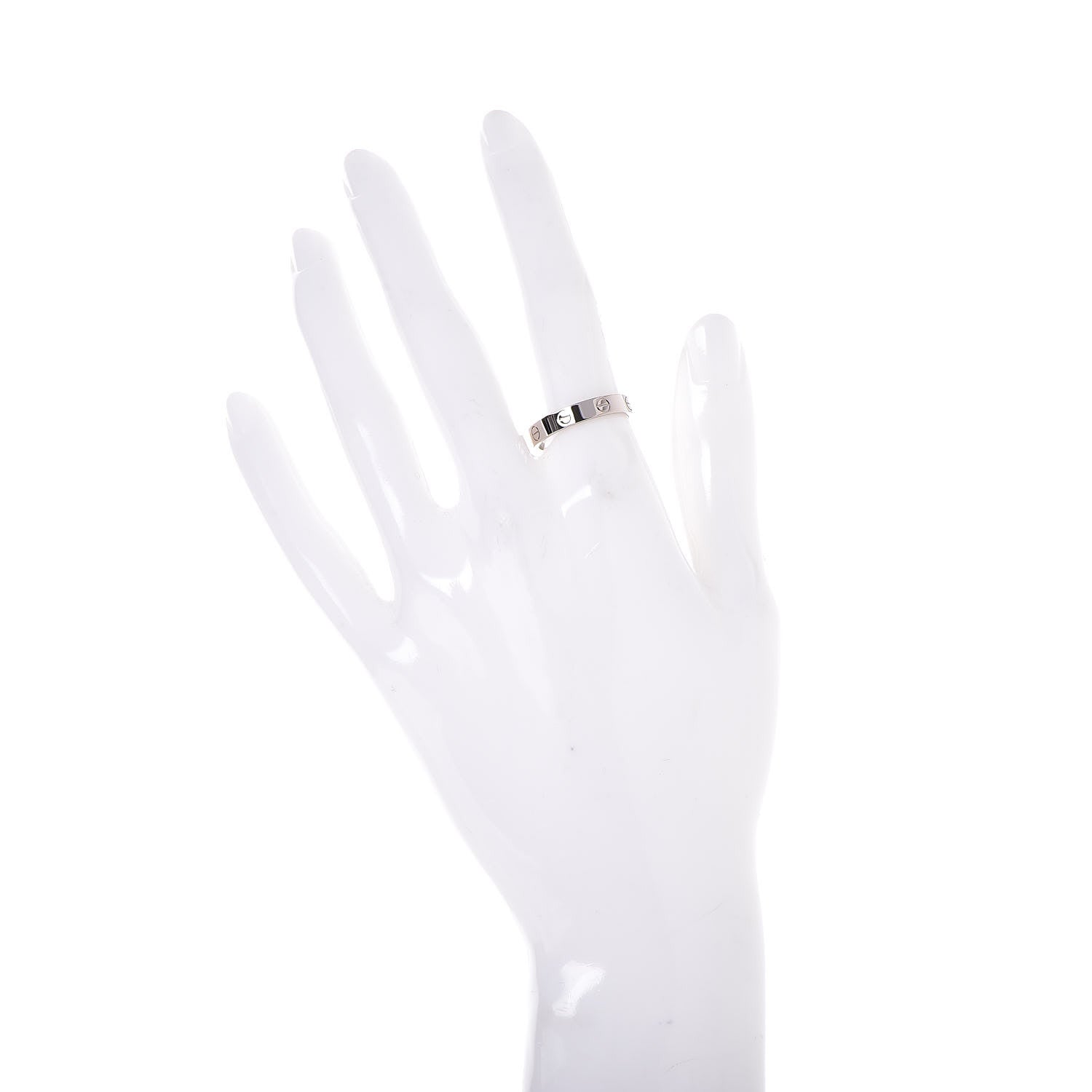 Cartier 18K White Gold 3.5mm LOVE Wedding Band Ring 55 7.25 2 of 4