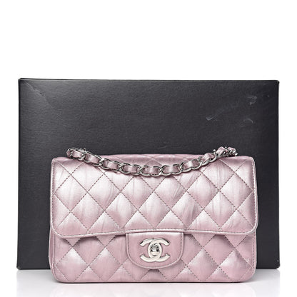 Chanel Metallic Calfskin Quilted Mini Rectangular Flap Pink 13 of 13