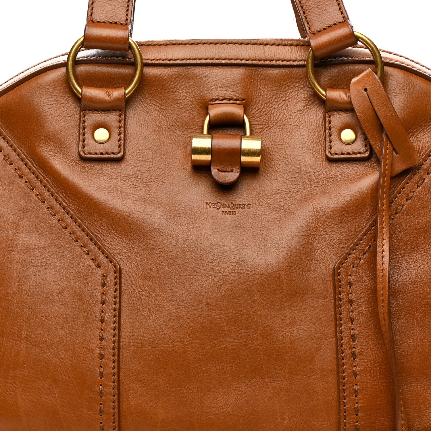 Saint Laurent Calfskin Oversized Muse Brown 8 of 10