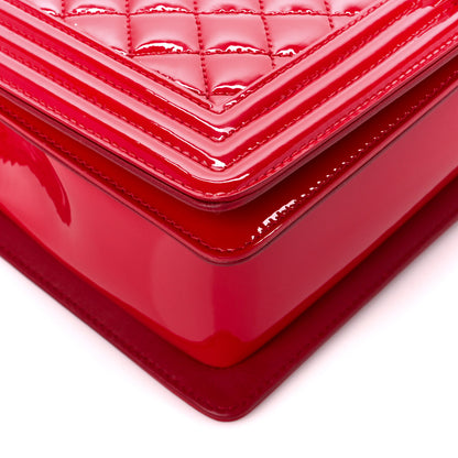 Chanel Patent Calfskin New Medium Plexiglass Boy Flap Red 9 of 12
