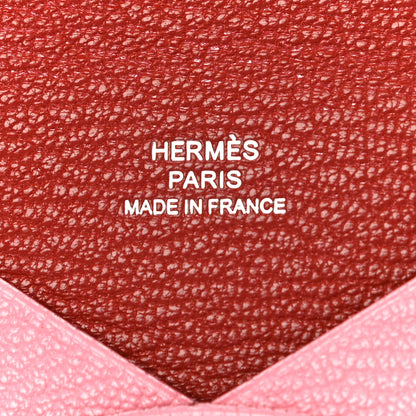 Hermes Chevre Chandra Verso Calvi Card Case Rose Confetti Brique 6 of 10