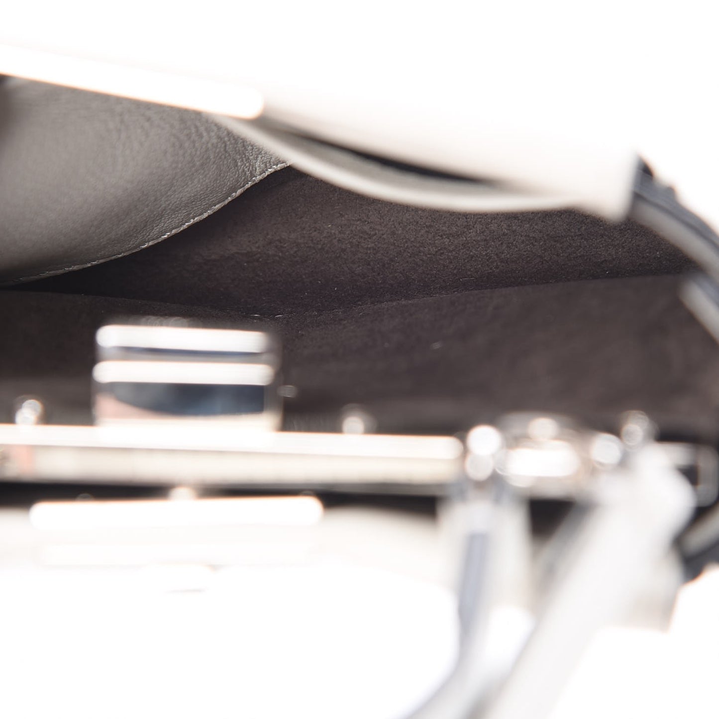Shiny Nappa Micro Peekaboo Iconic Satchel White