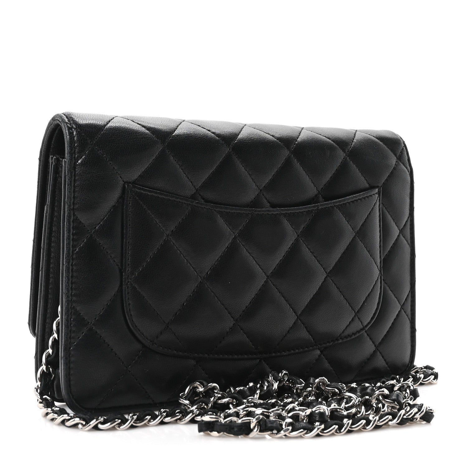 Chanel Lambskin Quilted Wallet On Chain WOC Black 3 of 11