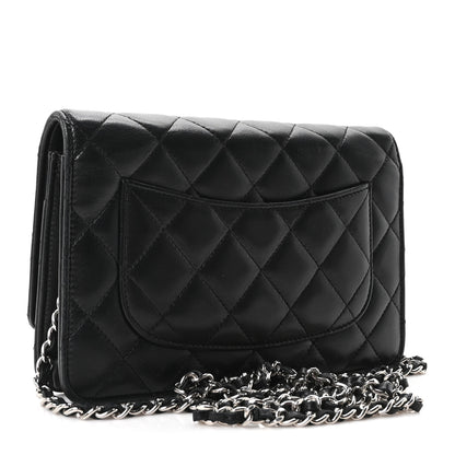 Chanel Lambskin Quilted Wallet On Chain WOC Black 3 of 11