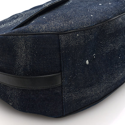 Christian Dior X PETER DOIG Denim Printed Saddle Soft Bag Black Multicolor 8 of 9