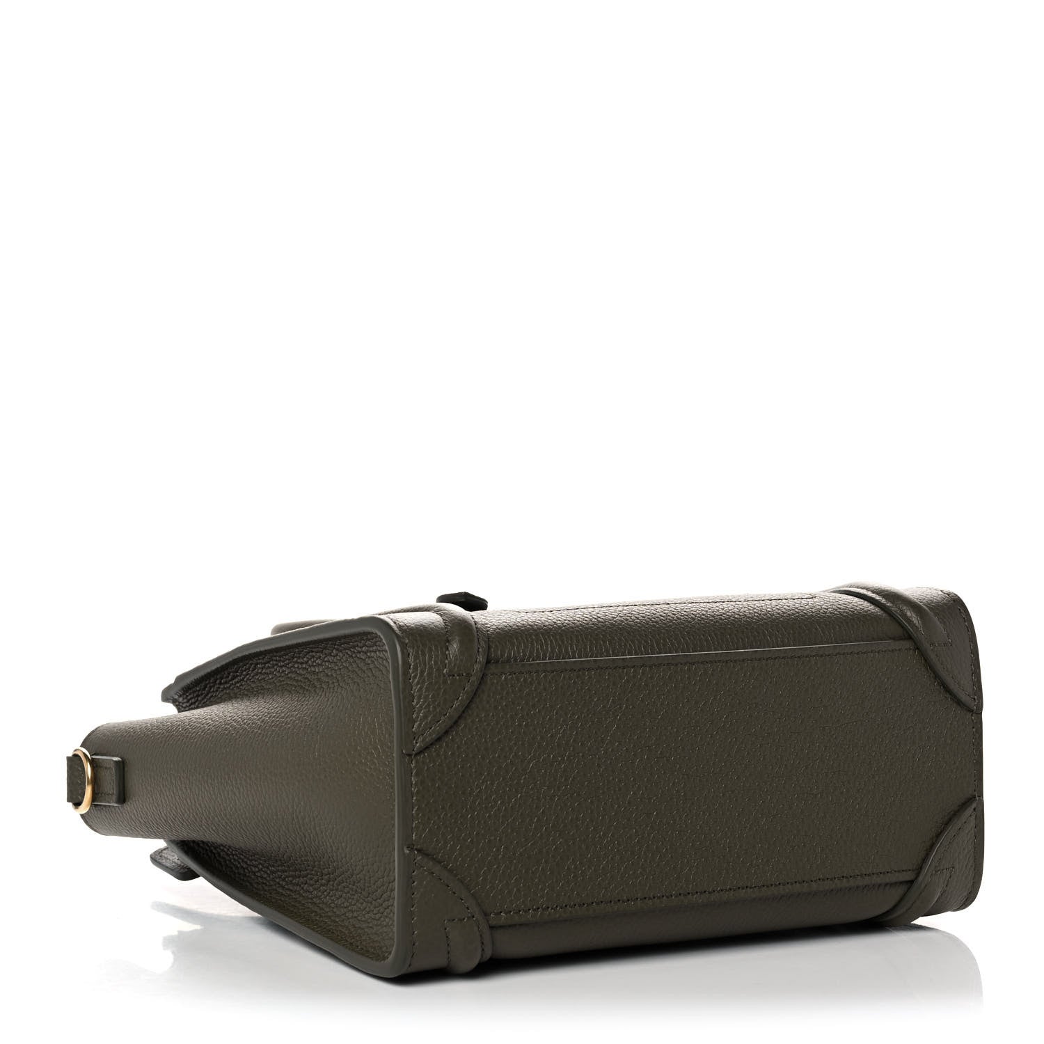 Celine Drummed Calfskin Nano Luggage Army Green 4 of 11