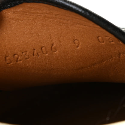 Gucci Goatskin Stripe Mens Horsebit Slingback Slippers 9 Black 9 of 9