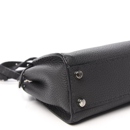 Fendi Cuoio Romano Selleria Bi-Color Mini Peekaboo Iconic Satchel Asfalto Latte 7 of 10
