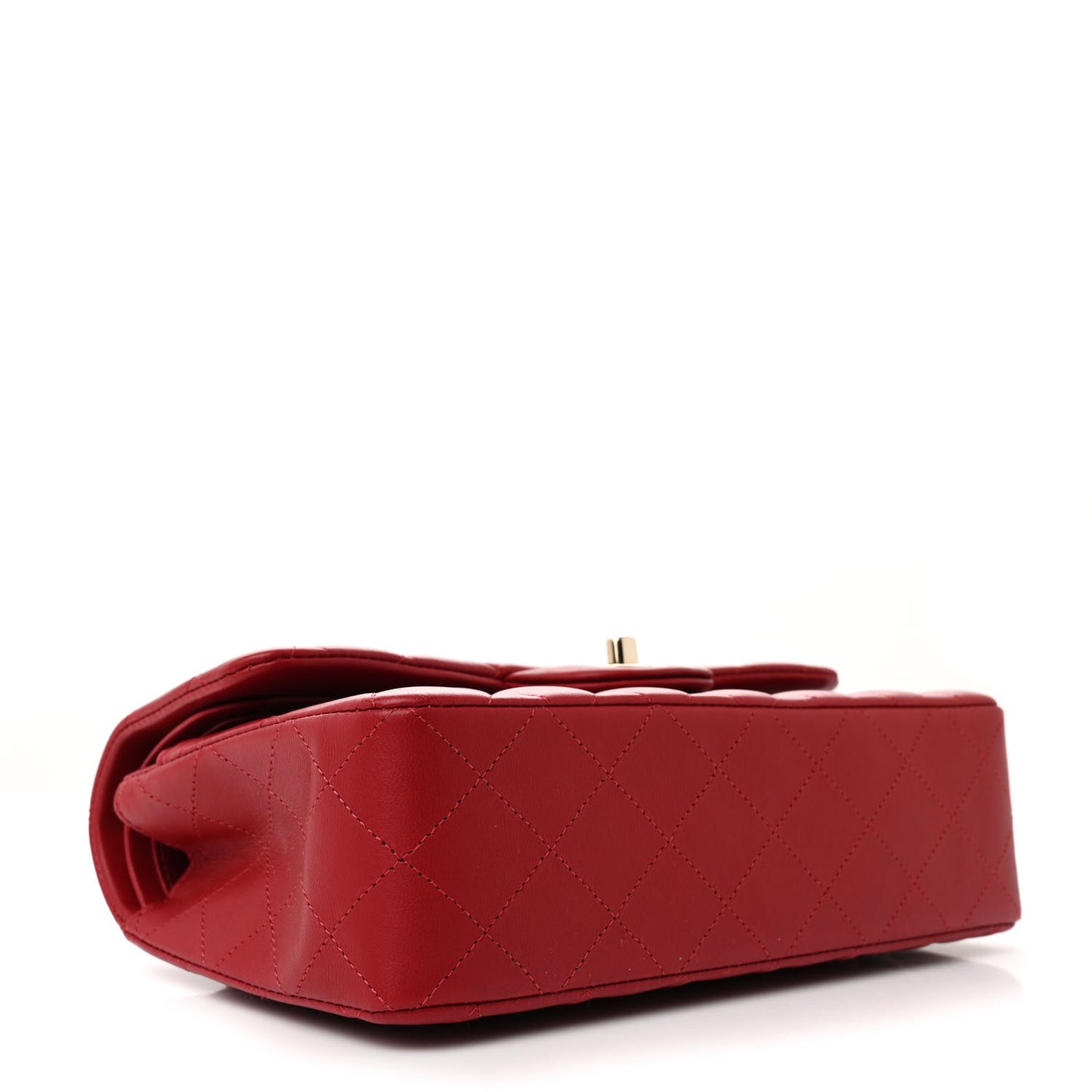 Lambskin Quilted Small Double Flap Red