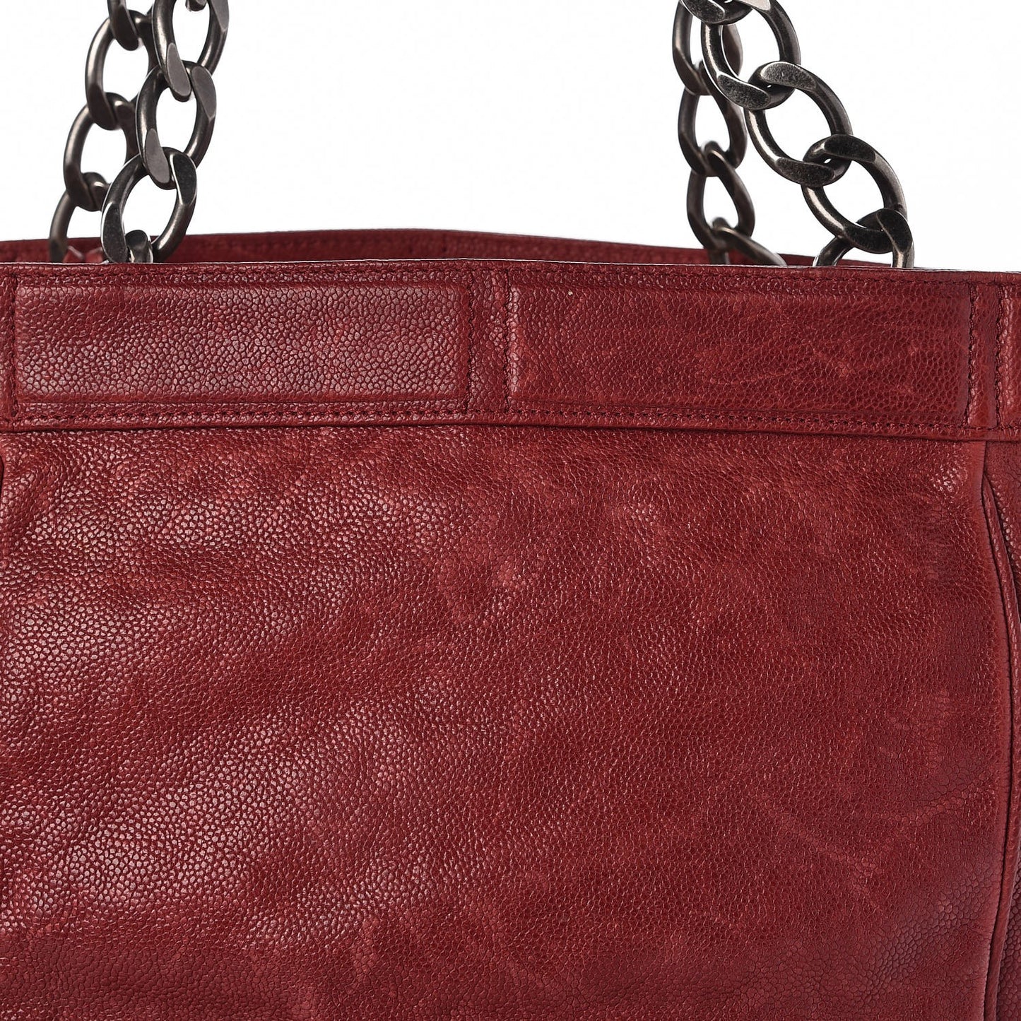 Distressed Caviar Outdoor Ligne Tote Red