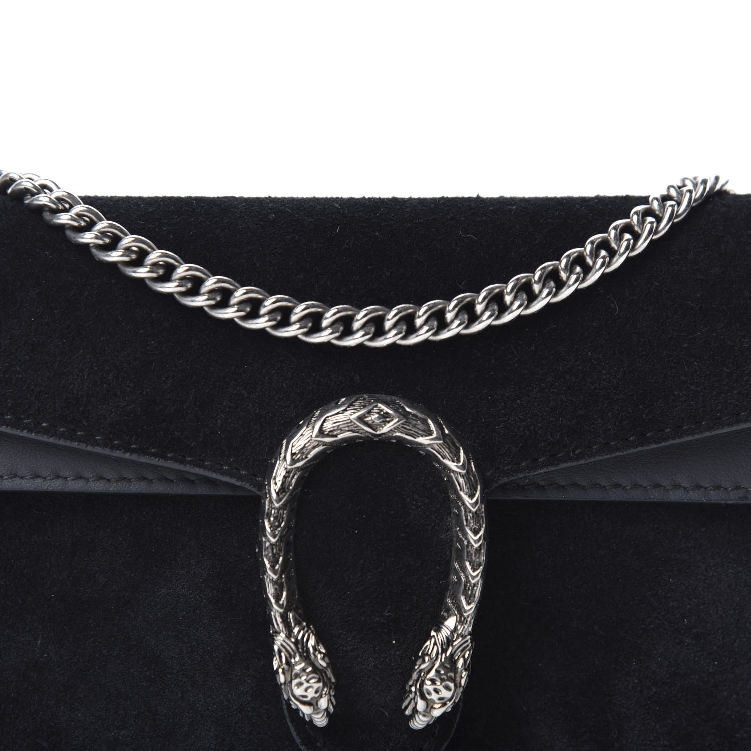 Gucci Suede Super Mini Dionysus Shoulder Bag Black 9 of 9