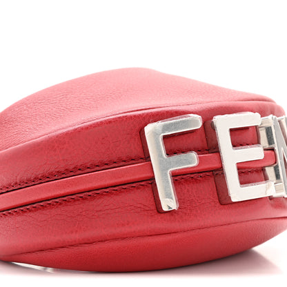Fendi Vitello Grace New Matte Nano Fendigraphy Hobo Charm Scarlet 10 of 11
