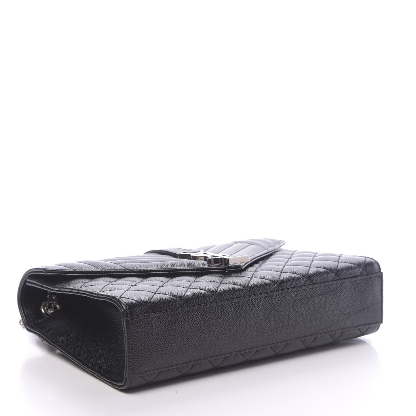 Grain De Poudre Textured Mixed Matelasse Triquilt Medium Monogram Satchel Black