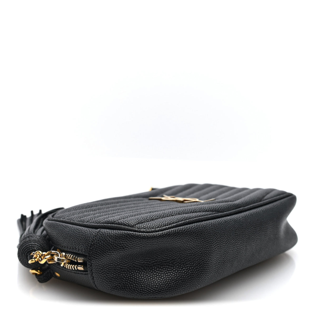 Saint Laurent Grain De Poudre Matelasse Monogram Mini Lou Camera Bag Black 4 of 9