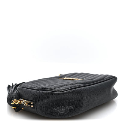 Saint Laurent Grain De Poudre Matelasse Monogram Mini Lou Camera Bag Black 4 of 9