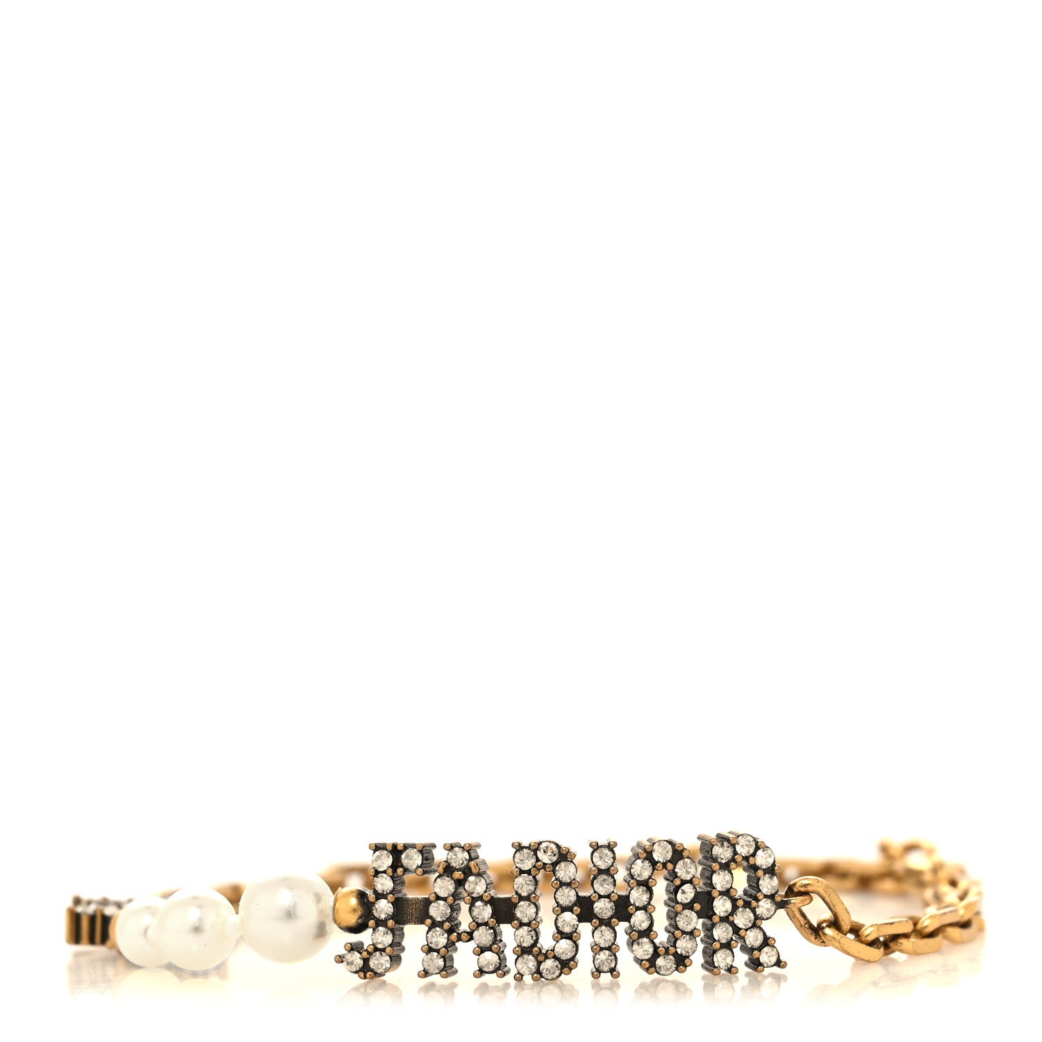Christian Dior Metal Crystal Pearl J'Adior Bracelet Gold 1 of 4