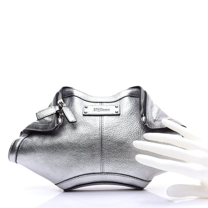 Alexander McQueen Metallic Lambskin De Manta Clutch Gun 2 of 11