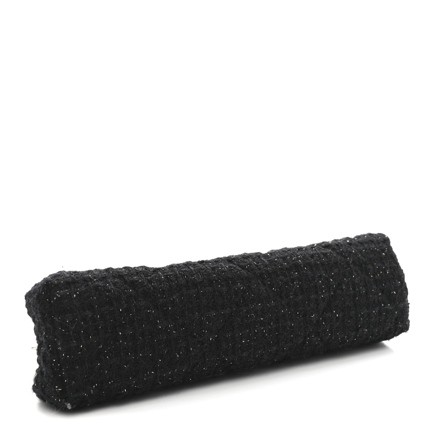 Chanel Tweed Quilted Kiss Lock Clutch Black 4 of 10
