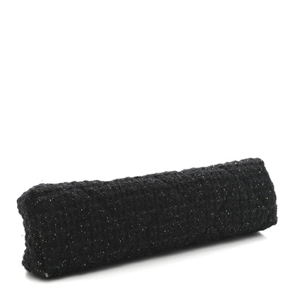 Chanel Tweed Quilted Kiss Lock Clutch Black 4 of 10