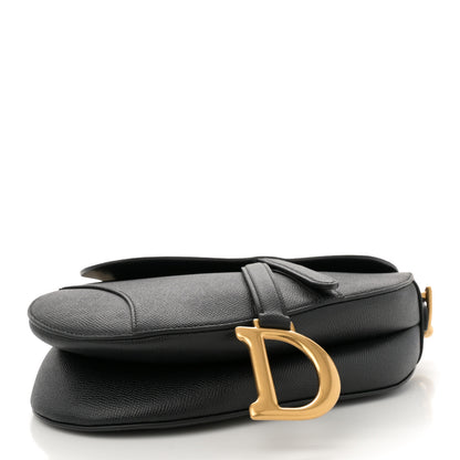 Christian Dior Grained Calfskin Saddle Bag With Strap Black 4 of 10