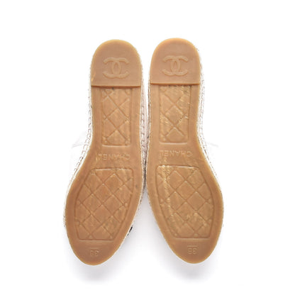 Chanel Lambskin CC Espadrilles 38 White Black 5 of 9