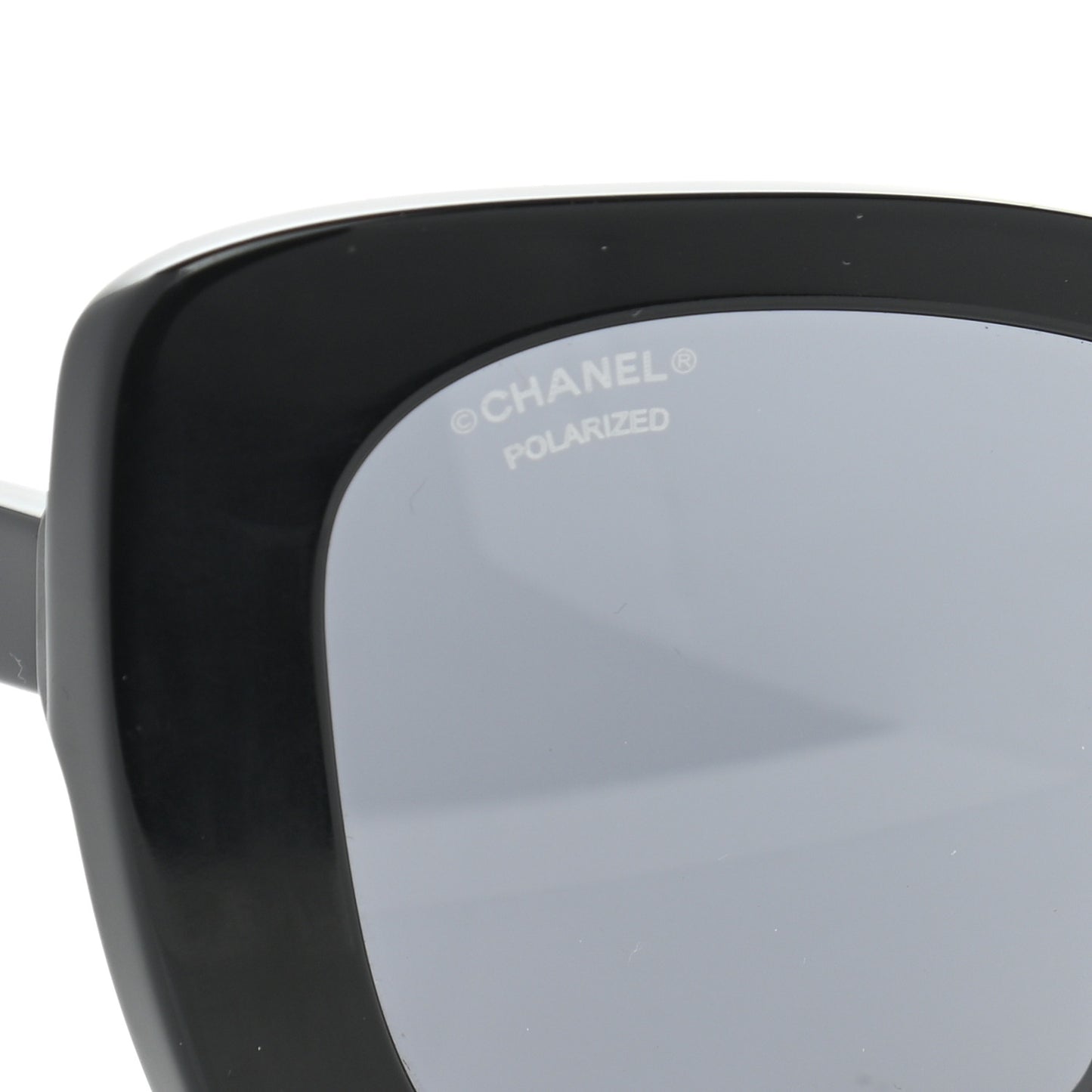 Acetate Strass Polarized Square Sunglasses 5422-B Black