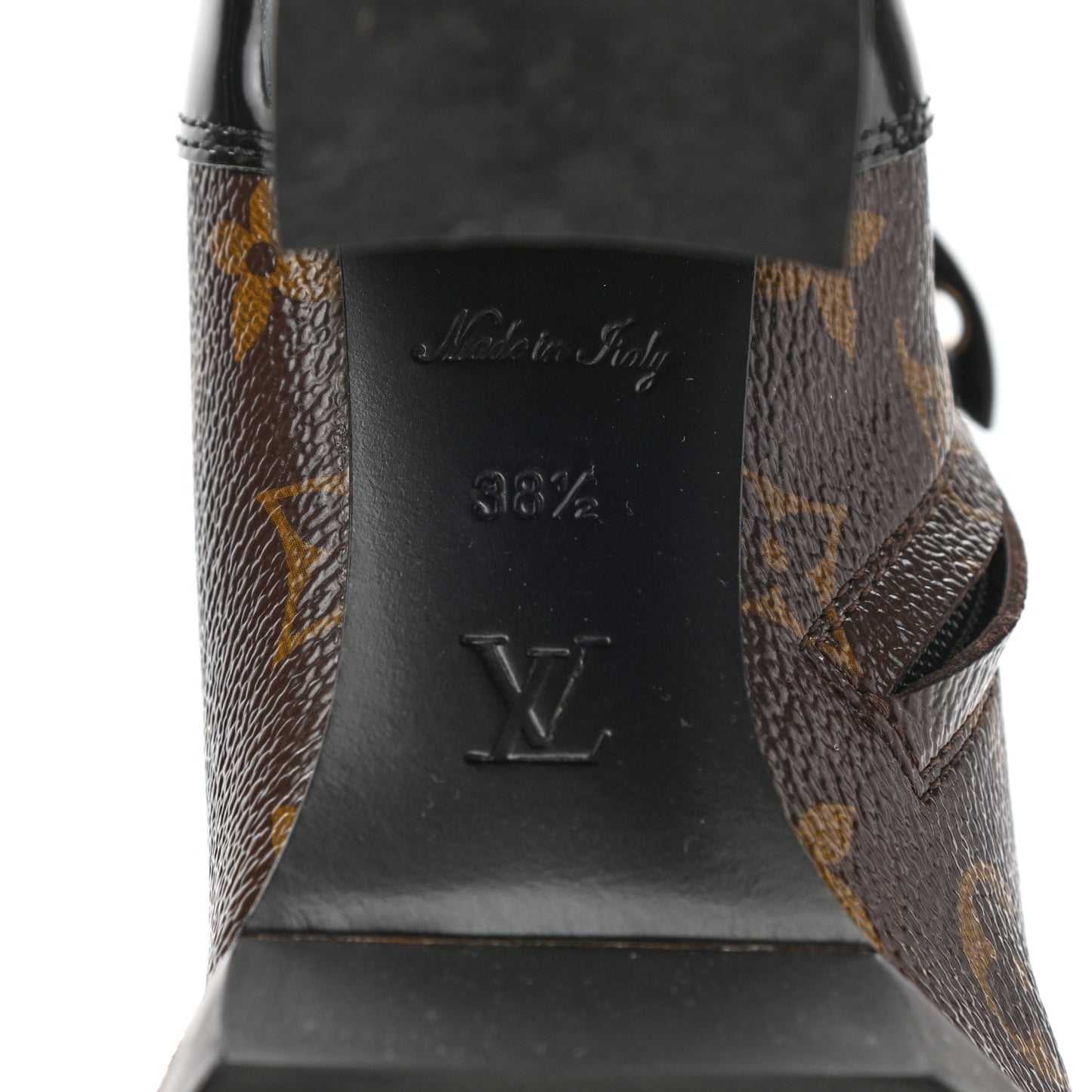 Patent Calfskin Monogram Star Trail Ankle Boots 38.5 Black