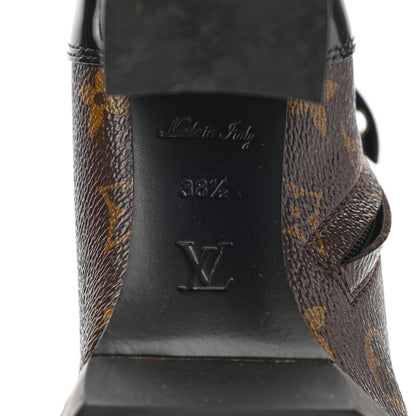 Louis Vuitton Patent Calfskin Monogram Star Trail Ankle Boots 38.5 Black 6 of 9