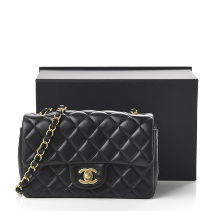 Chanel Lambskin Quilted Mini Rectangular Flap Black 11 of 11