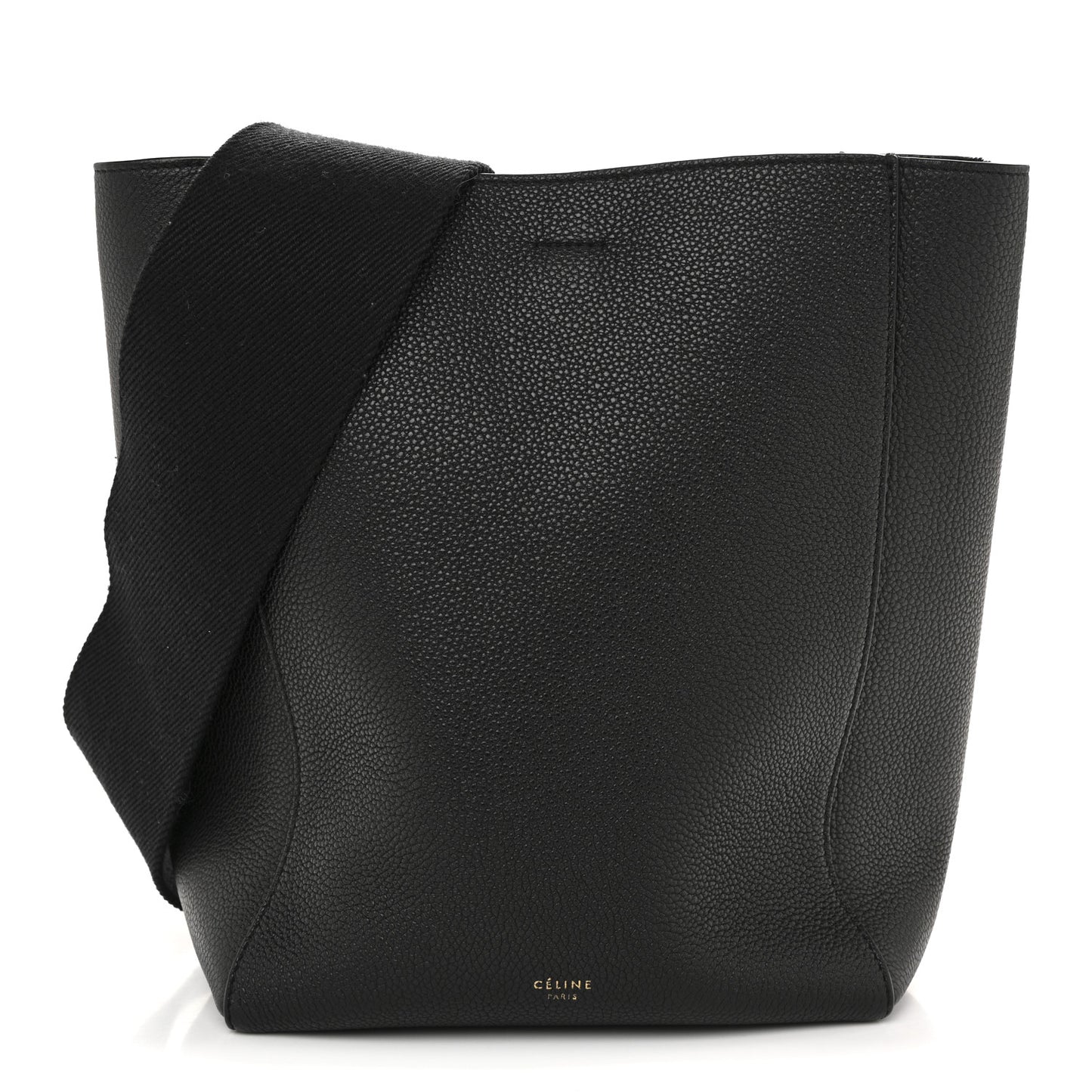 Soft Grained Calfskin Small Sangle Bucket Bag Black
