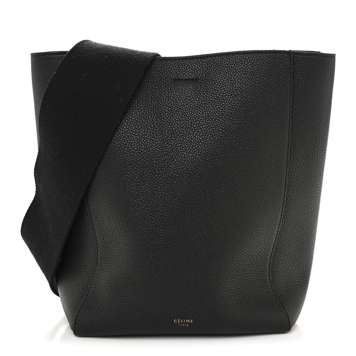 Celine Soft Grained Calfskin Small Sangle Bucket Bag Black 1 of 10