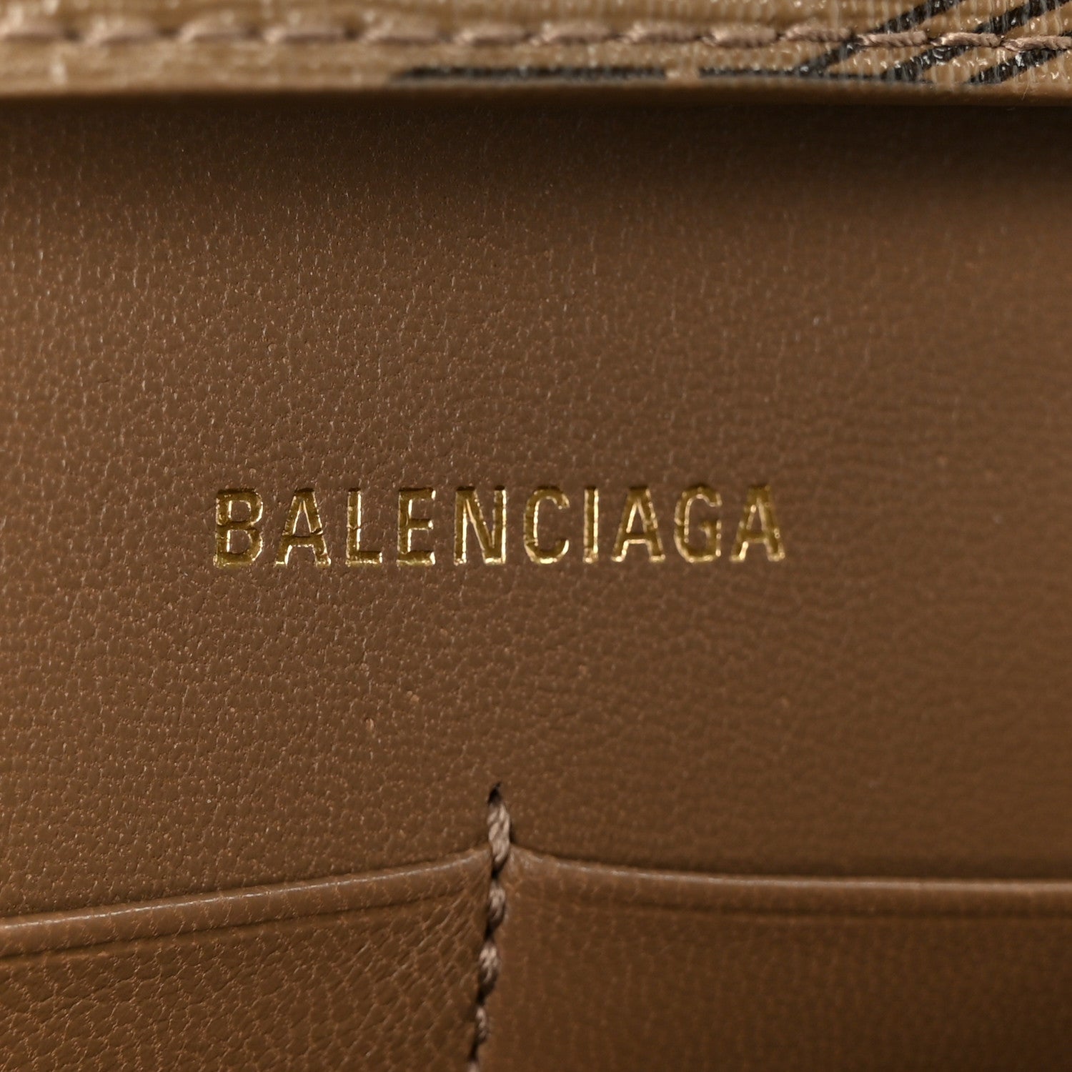 Balenciaga Coated Canvas BB Monogram Hourglass Chain Bag Beige