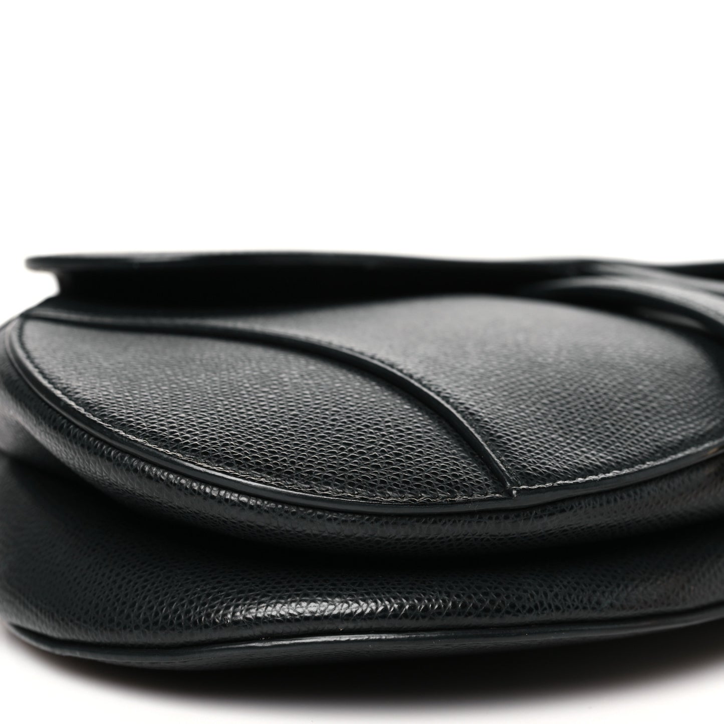 Grained Calfskin Saddle Bag Black
