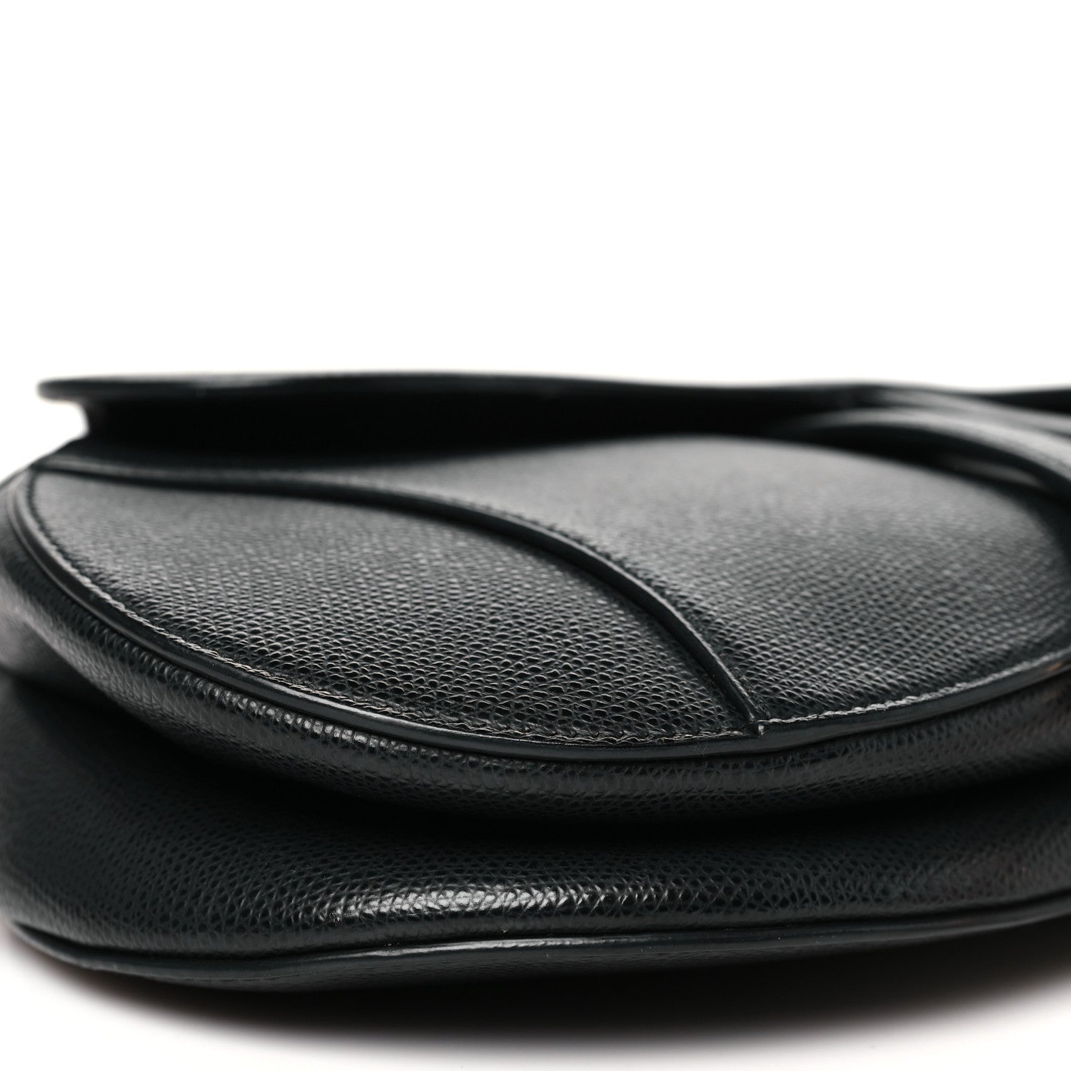 Christian Dior Grained Calfskin Saddle Bag Black 9 of 10