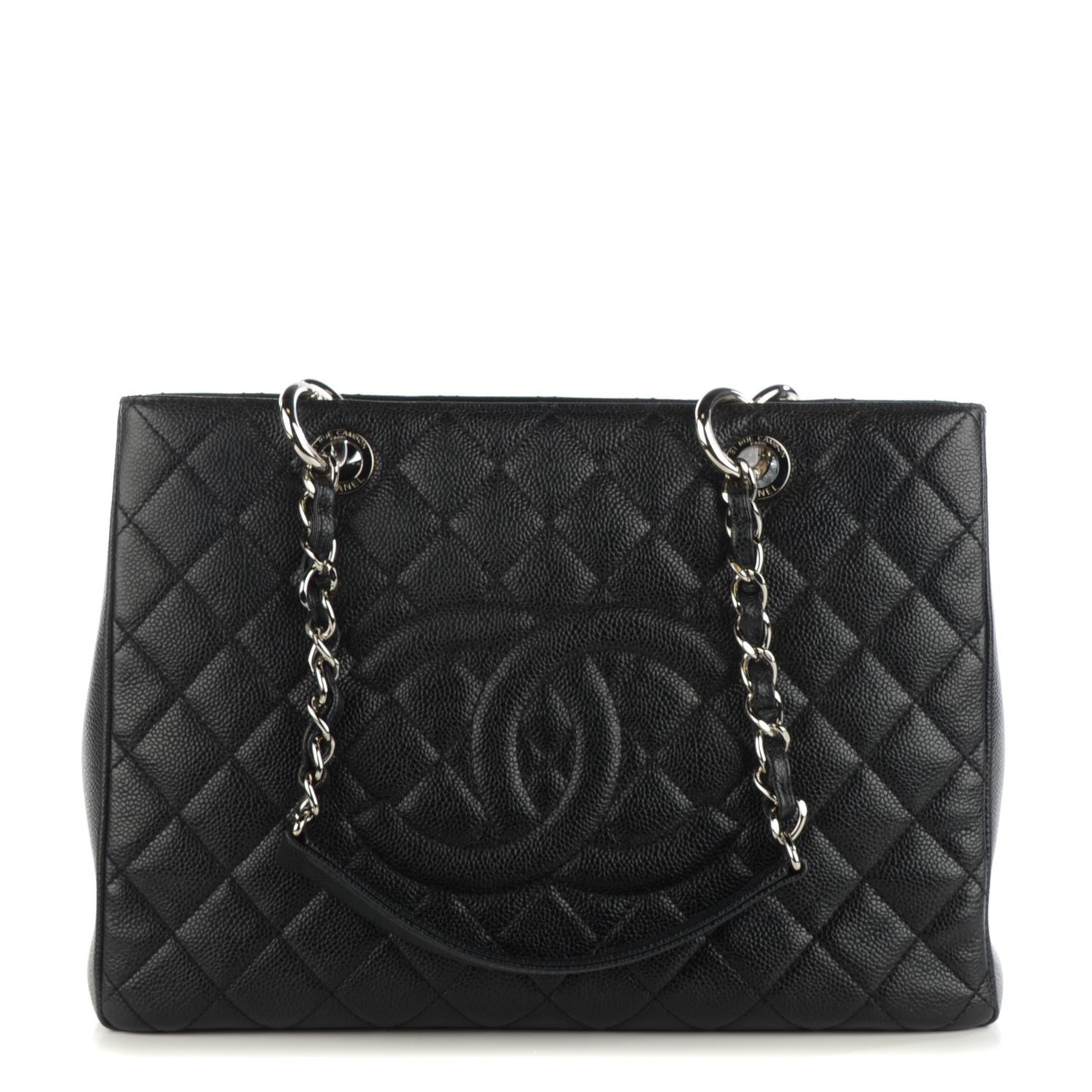 Caviar Quilted Grand Shopping Tote GST Black