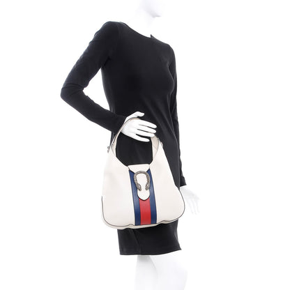 Gucci Calfskin Web Stripe Small Dionysus Hobo White 3 of 9