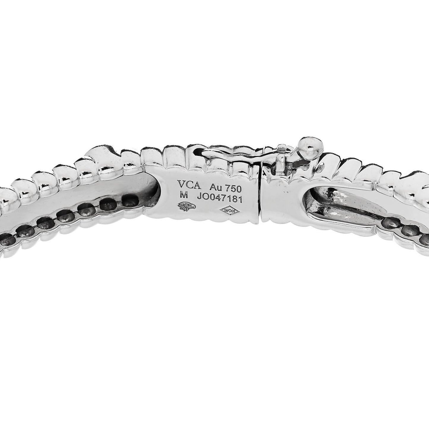 18K White Gold Diamond Perlee Sweet Clovers Bracelet M
