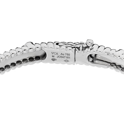 Van Cleef & Arpels 18K White Gold Diamond Perlee Sweet Clovers Bracelet M 3 of 4