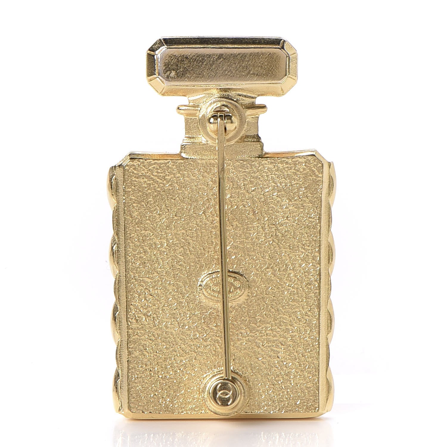 Chanel Enamel Pearl Quilted Perfume Bottle CC Brooch Gold 3 of 5