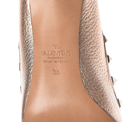 Valentino Garavani Pebbled Calfskin Rockstud 85mm Pumps 38 Rame 6 of 9