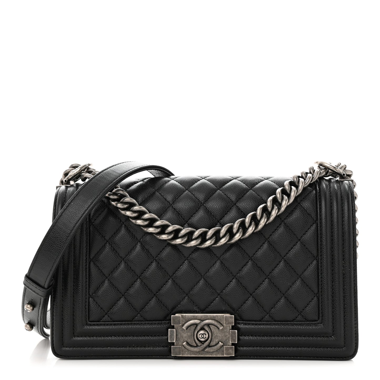Caviar Quilted Medium Boy Flap Black