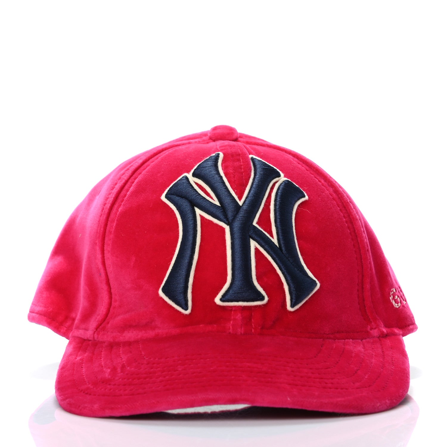 Gucci X MLB Velvet NY Yankees Baseball Hat 57-61 Pink 862921