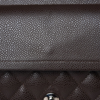 Chanel Caviar Quilted Medium Double Flap Brown 10 of 13